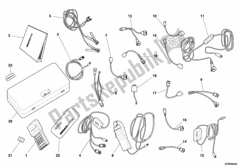 All parts for the Check Intrument Mathesis of the Ducati Superbike 748 S 2000